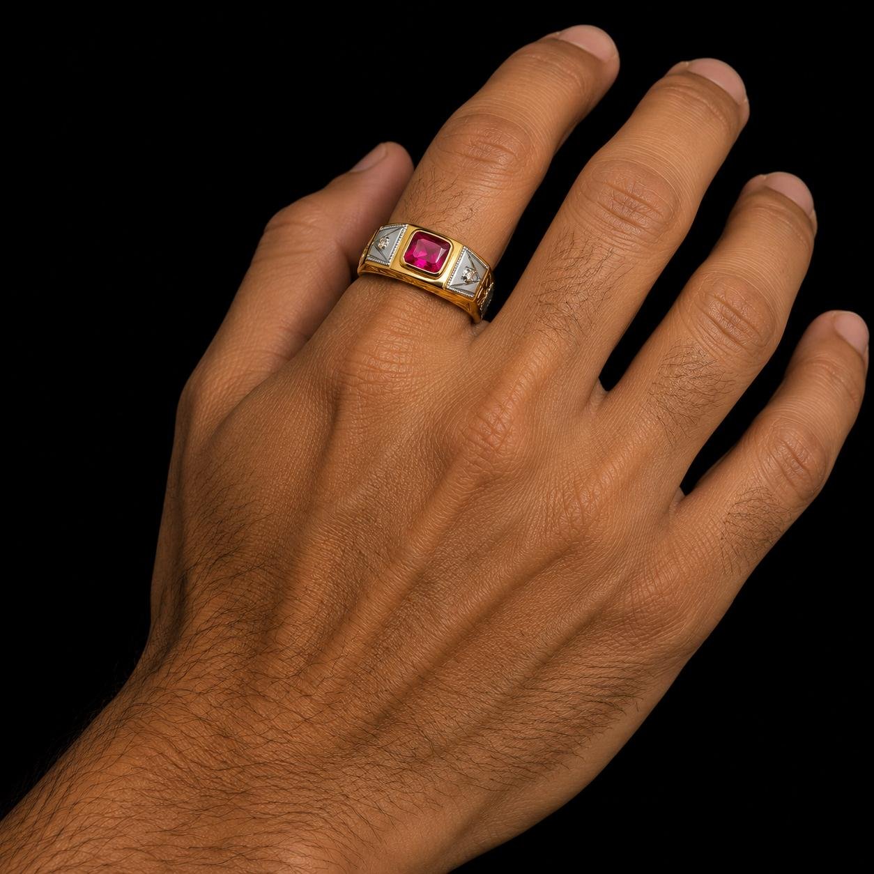 Anel de Formatura A23 em Ouro 18K Masculino - Imagem 2